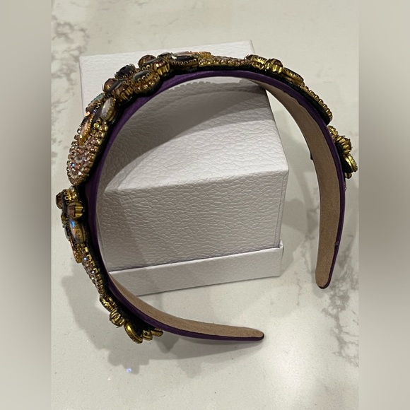 Embellished Purple and Gold Headband - Picture 4 of 4